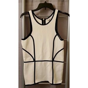 NWT‎ Intermix Womens White & Black Round Neck Tank Top Size Large